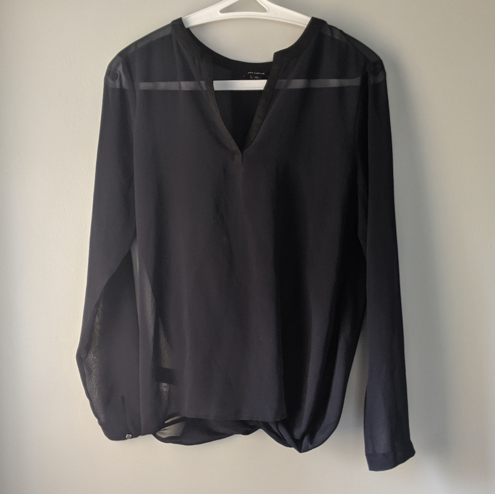 Sheer blouse with crossed back